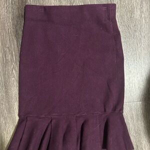 Express Purple Ruffled Midi Skirt for Work